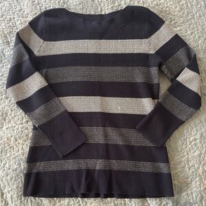 Market & Spruce Black and White Striped Sweater
